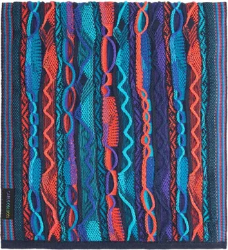 Carlo Colucci Accessoires, Heren, Blauw, ONE Size, Wol, Multicolour Gebreide Sjaal