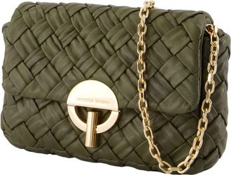 Vanessa Bruno Womens Nano Moon Shoulder Bag Green Lambskin
