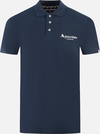 Aquascutum Mens Aquascutum London 1851 Navy Blue Polo Shirt - Size: 38