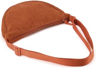 Generic Shoulder Bag Adjustable Strap Crossbody Bag for Men Women with Zipper Handbag Solid Dumpling Bag for Travel Work (Orange)