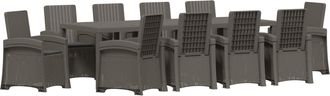 vidaXL Conjunto De Comedor De Jard&iacute;n 11 Uds. Gris Claro Y Antracita Pp Vidaxl