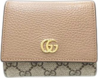 Gucci Pre-owned Wallets, female, Beige, Size: ONE SIZE Pre-owned Canvas Wallet