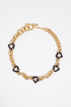 Bimba & Lola Heart Necklace With Texture And Enamel in Gold at Nordstrom