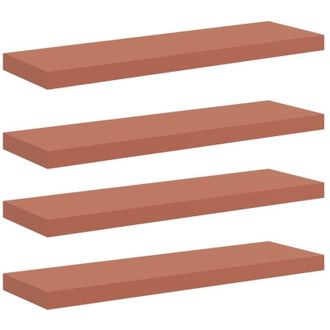 vidaXL Wall Shelf 4 pcs Red 90 x 23.5 x 4 cm Engineered Wood vidaXL
