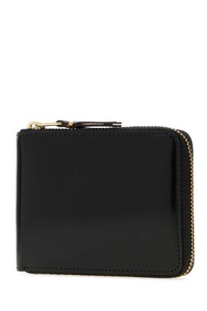 Comme Des Gar&ccedil;ons Mens Black Leather Wallet Gold Portafogli