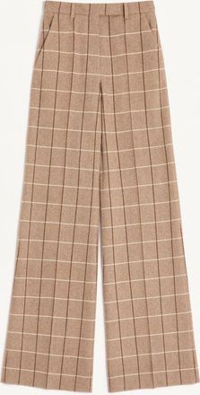 Valentino Wool Trousers With Windowpane Check Pattern Wo
