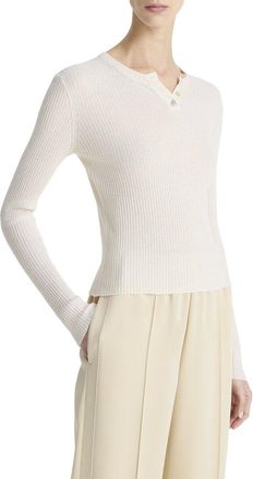 Vince Ribbed Henley Shirt