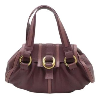 Bulgari Pre-owned Vintage Handbag - Dames - Pre-owned - Paars - Maat: ONE Size Leer