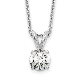 Diamond2Deal 14k Gold 1/2 Ct Lab Grown Diamond Round Solitaire Pendant Necklace 18