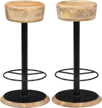 vidaXL Taburetes De Cocina 2 Unidades Madera Maciza De Mango Vidaxl