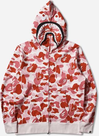 A Bathing Ape Men s ABC Camo 2nd Shark Full Zip Hoodie Pink