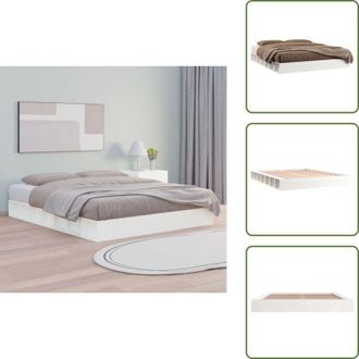vidaXL Letto 180x200 cm - vidaXL Giroletto Bianco 180x200 cm Super King in Legno Massello - Letto con telaio in legno