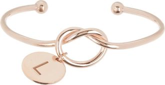 Meshmerise Love Knot Initial Bracelet in Rose-L at Nordstrom Rack