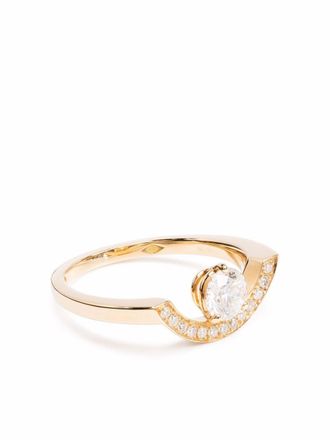 Loyal.e Paris Anello Intr&eacute;pide in oro giallo 18 carati riciclato con pav&eacute; di diamanti