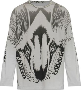 Yohji Yamamoto X T-shirt - Heren - Longsleeves - Grijs - 2XL - Katoen - Tops