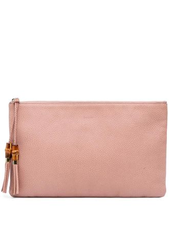Gucci 2016-2024 Bamboo leren clutch met kwastje - Roze