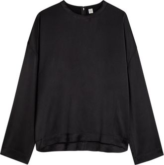 Toteme Draped Satin top - Black - 32 (UK4 / Xxs)