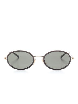 Gucci oval-frame sunglasses - women - Acetate - 52 - Black