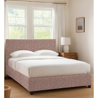Dmora Cama Doble Basildon, Desenfundable, Hecho En Italia, Rosa Antiguo