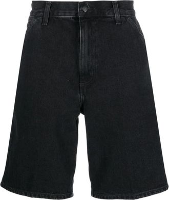 Carhartt Work in Progress Zwarte Denim Shorts met Logopatch - Heren - Denim shorts - Zwart - W31 - Denim - Korte Broeken