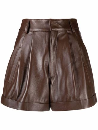 Manokhi Jett leather shorts - Brown