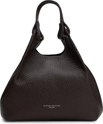 Gianni Chiarini Womens Hobo Handbag Espresso Calfskin Handbags Hand Bags