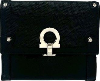 Ferragamo Black Leather Wallet (Bi-Fold) (Pre-Owned)