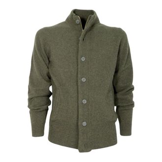 Barbour Maglione con Zip e Toppa Mkn 0731Gn 73 - Heren - Vesten - Groen - M - Wol - Truien & Vesten