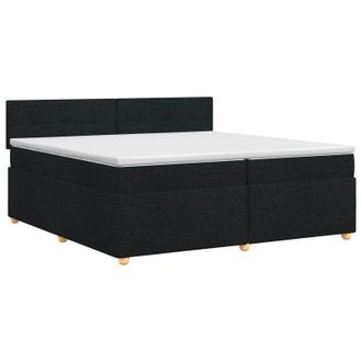vidaXL Letto Box Spring Con Materasso Nero 200 X 200 Cm Tessuto Vidaxl
