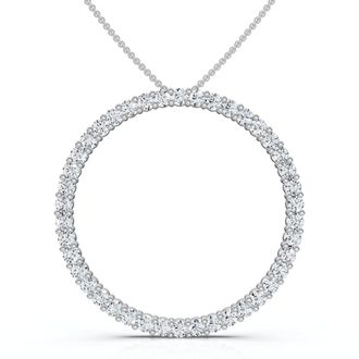 Pompeii3 1 Ct Real Diamond Circle Of Life Eternity Round Pendant 14K White or Yellow Gold