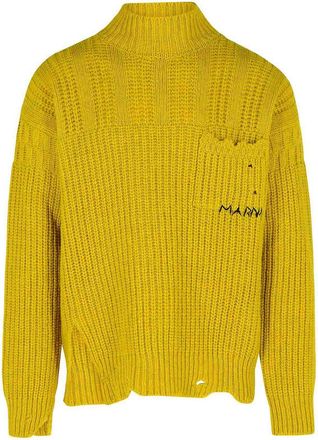 Marni Mustard Virgin Wool Turtleneck Sweater