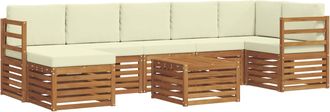 vidaXL Conjunto De Sof&aacute;s De Exterior 8 Uds. Natural Y Crema Vidaxl