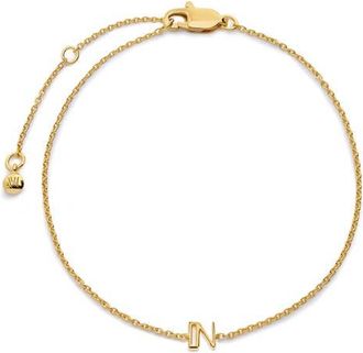 Monica Vinader Initial Chain Bracelet in 18K Gold Vermeil N at Nordstrom