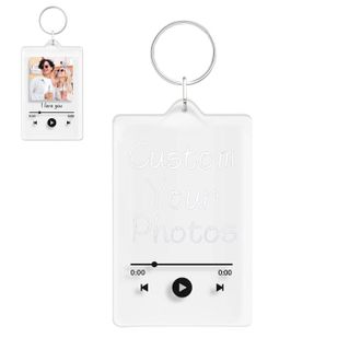 Generic Personalized Music Song Photo Keychain, Custom Photo Text Acrylic Keyring, Custom Keychain Customized Acrylic Music Song Key Ring Personalized Picture
