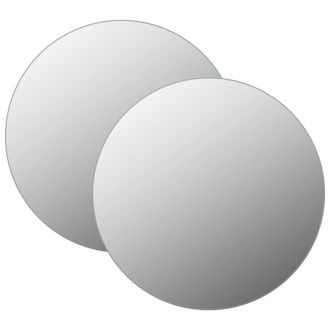 Berkfield Home Wall Mirrors 2 pcs 70 cm Round Glass in Silver