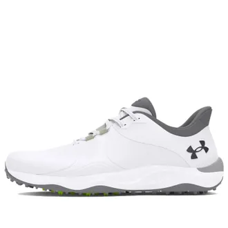 Under Armour Drive Pro Spikeless Golf Wide White Metallic Gun Metal 3026921-100