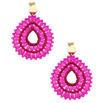 Lott. Gioielli Drop Kristal Oorbellen - Dames - Oorbellen - Roze - ONE Size - Accessoires
