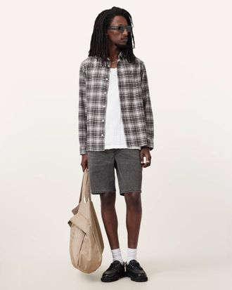 AllSaints Cotton Switch Skinny Fit Denim Shorts, Size: 34