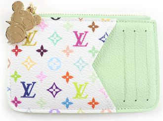 Louis Vuitton Green Multi-Color Leather Coin Purse/Coin Case (Pre-Owned)