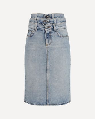Fiorucci Midi denim Skirt with triple layer Female 28
