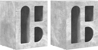 vidaXL Bedside Table 2 pcs Concrete Grey 40 x 35 x 50 cm vidaXL