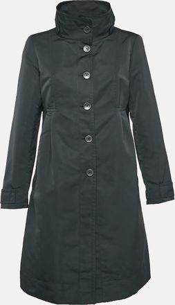Max Mara Black Synthetic Pleated Mid-Length Coat