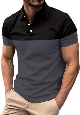 Generic Short Sleeved Shirts for Men, Button Down T Shirts for Men Casual Fashion Henley T Shirs Fit Dress Shirts Tops Mens Cotton T Shirts Slim Fit Solid Col