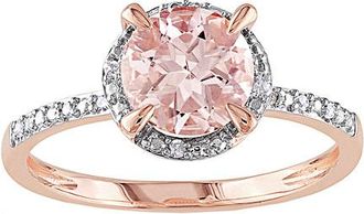 Rina Limor 10K Rose Gold 1.22 Ct. Tw. Diamond & Morganite Ring