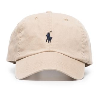 Polo Ralph Lauren Geborduurde Pony Katoenen Pet - Heren - Petten - Beige - ONE Size - Katoen - Accessoires