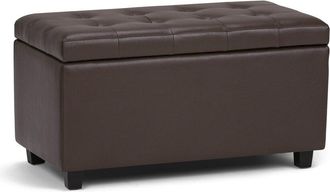 Simpli Home Cosmopolitan 34In Transitional Rectangle Storage Ottoman