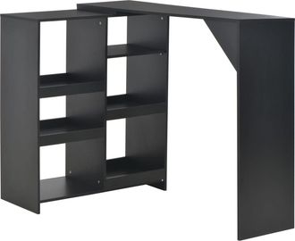 vidaXL Tavolo Da Bar Con Scaffale Mobile Nero 138x39x110 Cm - Vidaxl
