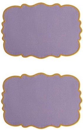 BITOSSI HOME Juego de 2 Manteles Lila 33x48 Borde Ocre