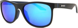 Sinner Sinner Rockford Matte Black Smoke Icy Blue Oil Polycarbonate Lens Sunglasses