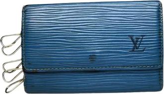 Louis Vuitton Pre-owned Accessories, female, Blue, Size: ONE SIZE Pre-owned Leather Key Holder